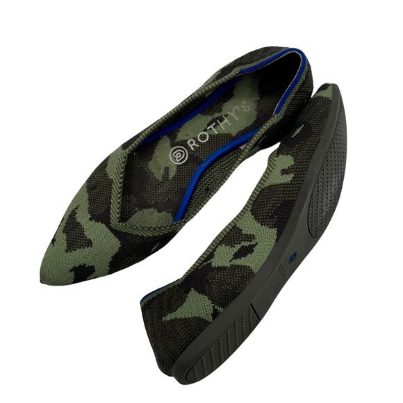Rothy's The Point Olive Camo Knit Pointy Toe Ballet‎ Flats Womens Size 9 - Picture 8 of 9